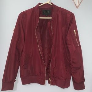 Maroon bomber jacket